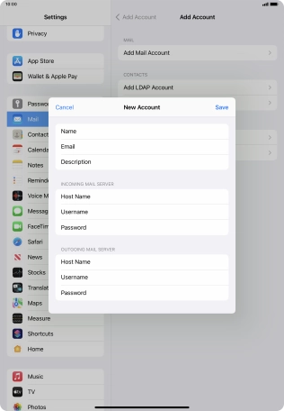 Press Save. Your email account has now been set up. To select more settings for incoming and outgoing server, proceed with the following steps. Press Save. Your email account has now been set up. To select more settings for incoming and outgoing server, proceed with the following steps.