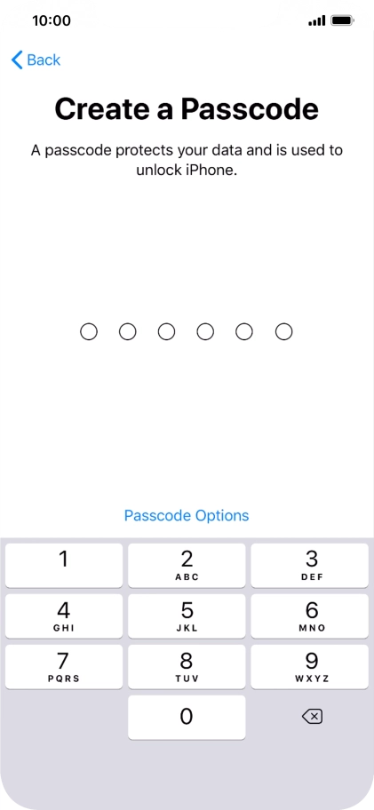 Press Passcode Options.