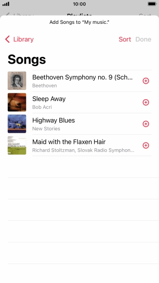 Go to the required category and press the required audio file.