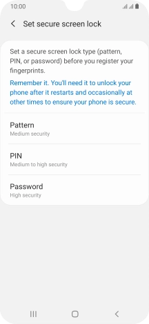 Press the required phone lock code and follow the instructions on the screen to create an additional phone lock code.