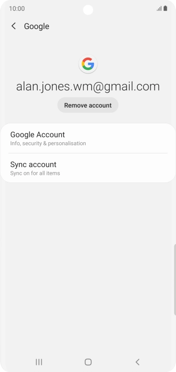 Press Sync account.