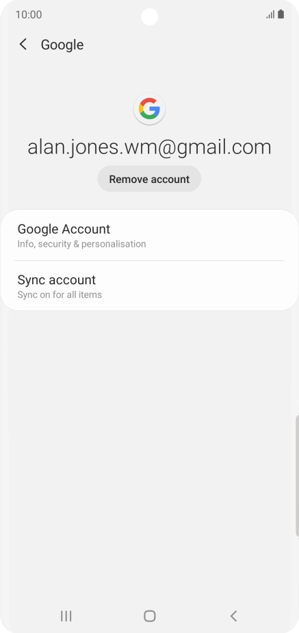 Press Sync account.