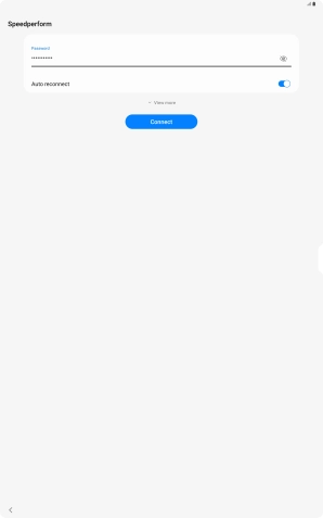 Key in the password for the Wi-Fi network and press Connect. Key in the password for the Wi-Fi network and press Connect.