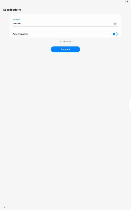 Key in the password for the Wi-Fi network and press Connect. Key in the password for the Wi-Fi network and press Connect.