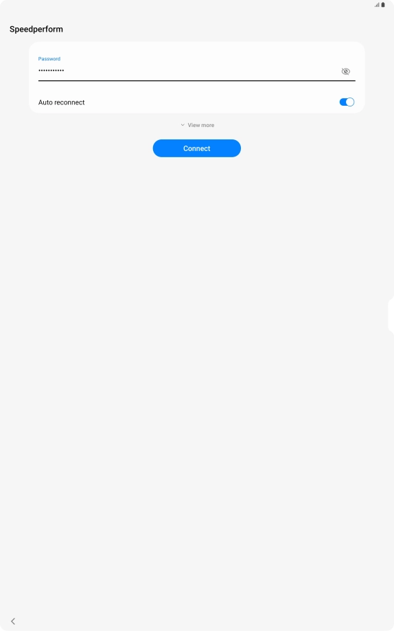 Key in the password for the Wi-Fi network and press Connect. Key in the password for the Wi-Fi network and press Connect.