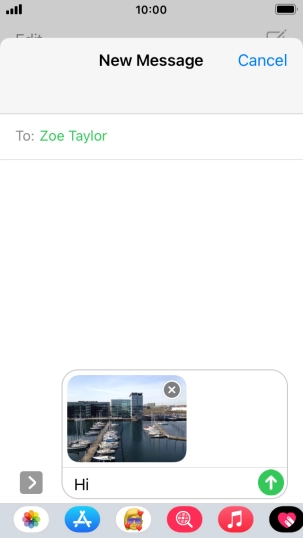 Press the send icon. Press the send icon.