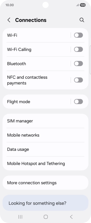 Press Data usage.