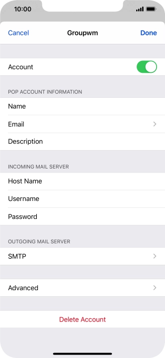 Press SMTP.