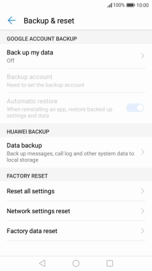 Press Factory data reset. Press Factory data reset.