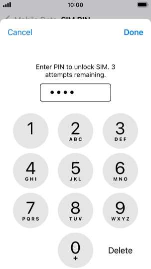 Key in your PIN and press Done. Key in your PIN and press Done.