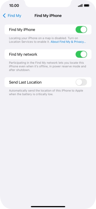 Press the indicator next to 
