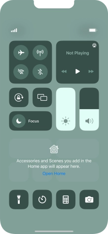 Press the flight mode icon to turn the function on or off. Press the flight mode icon to turn the function on or off.