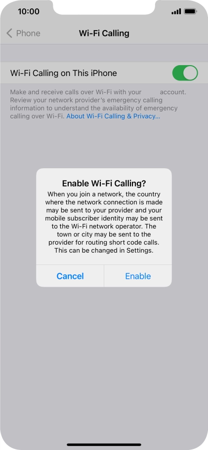 If you turn on the function, press Enable. If you turn on the function, press Enable.