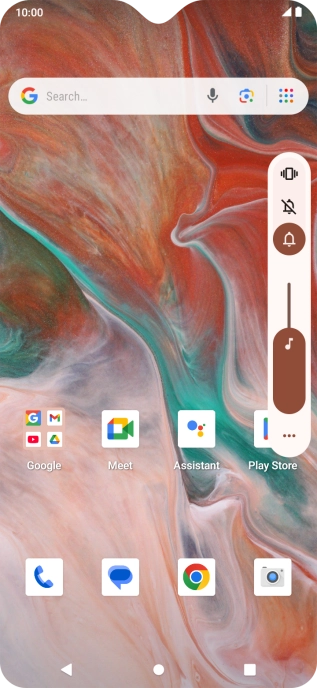 Press the silent mode icon to turn on silent mode.