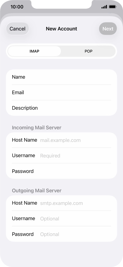 Press IMAP.