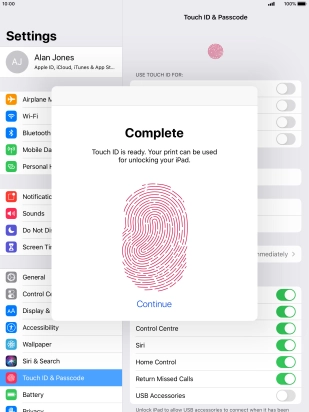 Press Continue. If you haven't previously selected a lock code, key in a code of your own choice twice. Press Continue. If you haven't previously selected a lock code, key in a code of your own choice twice.
