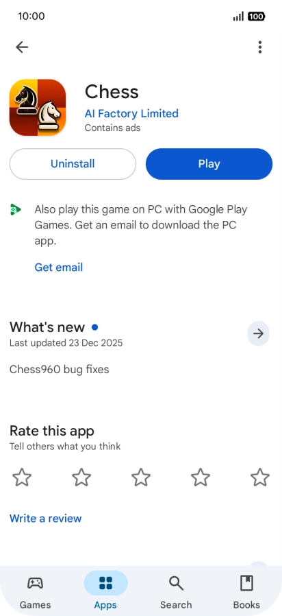Press Uninstall.