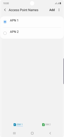 Press the field next to the data connection to activate it.
