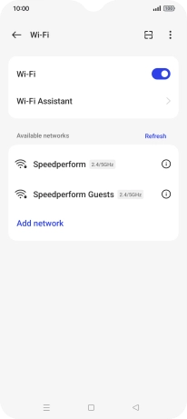 Press the required Wi-Fi network.