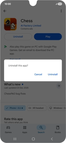 Press Uninstall.