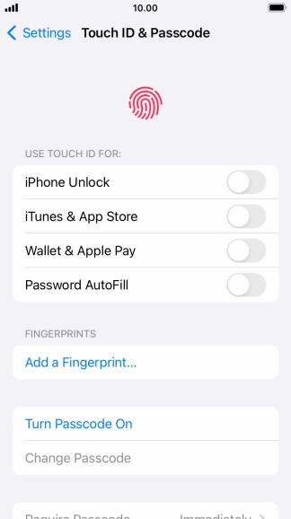 Press Add a Fingerprint... and follow the instructions on the screen to add your fingerprint.