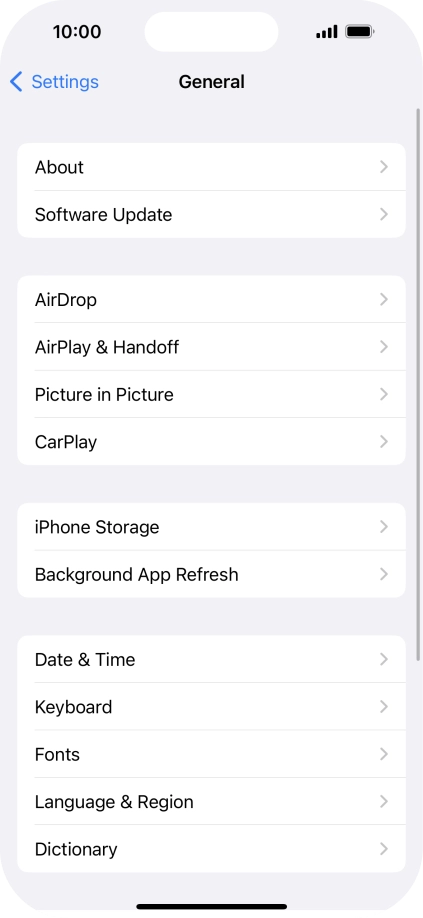 Press Software Update. If a new software version is available, it's displayed. Follow the instructions on the screen to update the phone software.