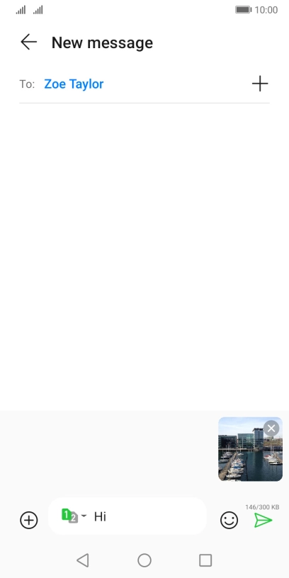 Press the send icon when you've finished your picture message.