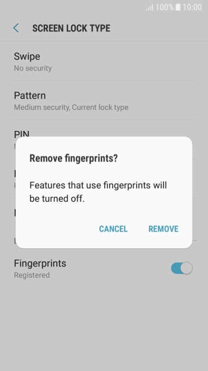 Press REMOVE.