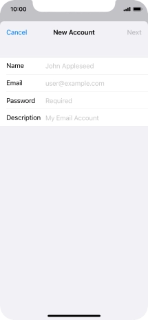Press Name and key in the required sender name.