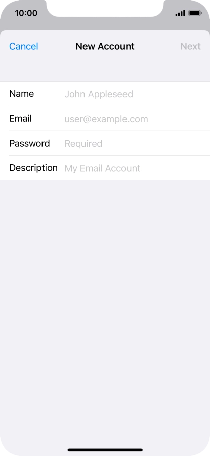 Press Name and key in the required sender name.