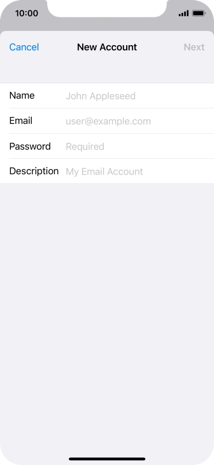 Press Name and key in the required sender name.