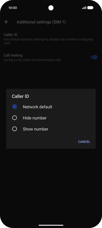 Press Show number to turn on caller identification.