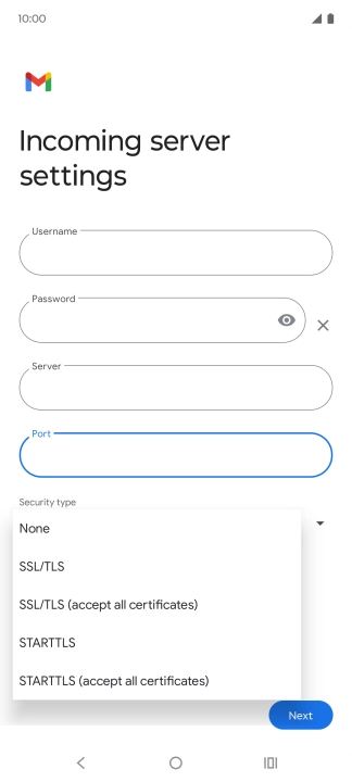 Press SSL/TLS.