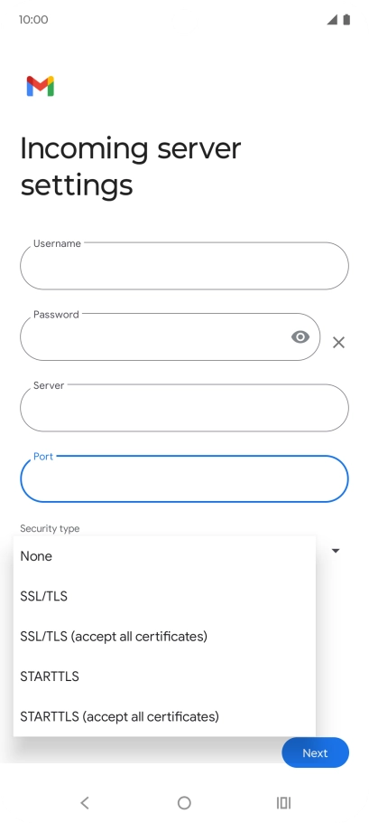 Press SSL/TLS.