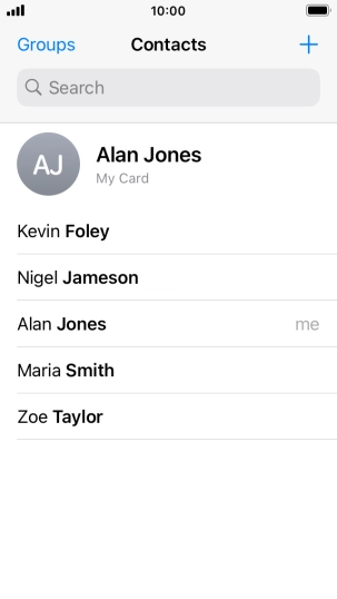 Press the new contact icon. Press the new contact icon.