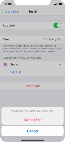 Press Delete Limit.
