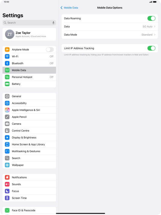 Press Data Mode.