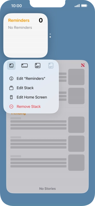 Press Edit Stack.