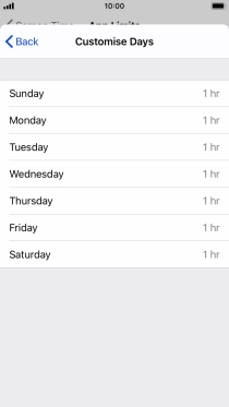Press the required days.