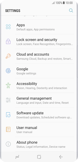 Press Cloud and accounts.