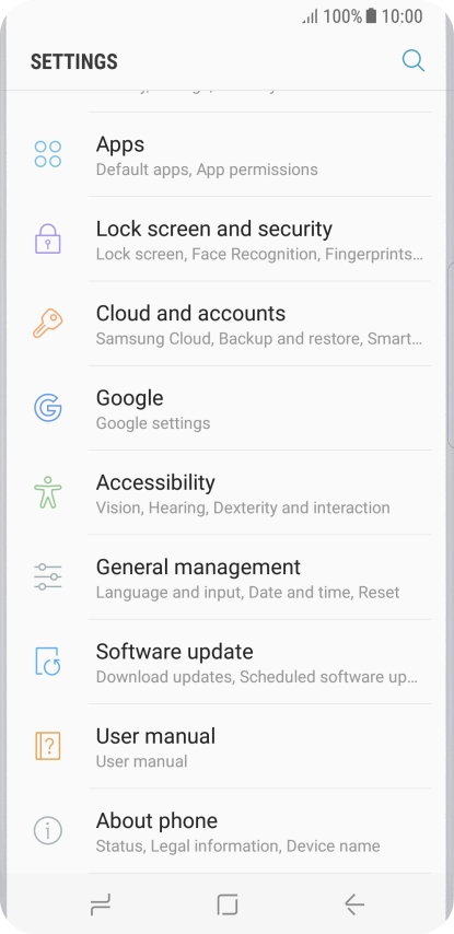 Press Cloud and accounts.