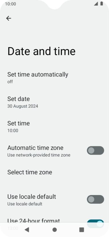 Press Set time automatically. Press Set time automatically.