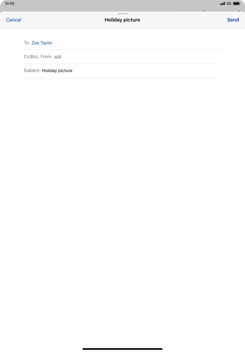 Press the text input field and write the text for your email message.