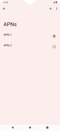 Press the field next to the data connection to activate it.