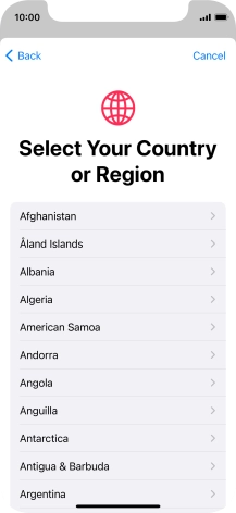 Press the required country.