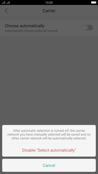 Press Disable 