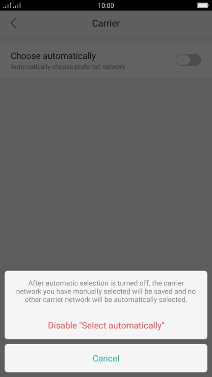 Press Disable 