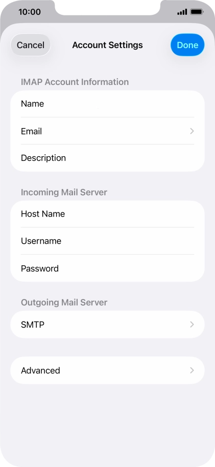 Press SMTP.