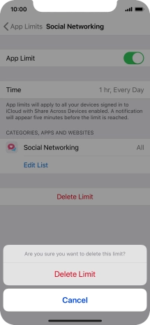 Press Delete Limit.