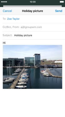 Press Send when you've finished your email message.